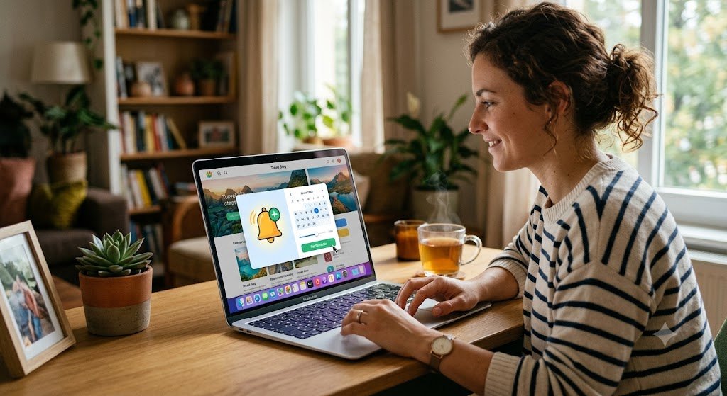 A browser reminder on any website