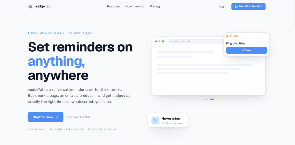 Chrome Extension Tab Reminder